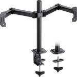 HUANUO Dual Monitor Mount for 2 Monitors up to 30 inches, Heavy Duty Dual Monitor Stand Holds up to 22 lbs, Dual Monitor Arm with Height Adjustable Tilt Swive Rotate, VESA Hole 75mm or 100mm