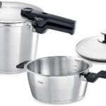 Fissler Vitaquick Premium 3 Piece Set, 3.7 Quart and 6.3 Quart Pressure Cooker with Glass Lid