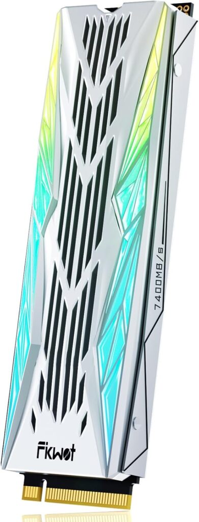 FN990 2TB NVMe SSD M.2 2280 PCIe Gen4x4 with RGB Heatsink, Up to 7450MB/s, 3D NAND TLC, Internal Gaming Solid State Drive for PS5 & Desktop