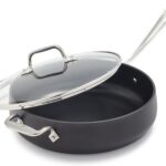 All-Clad HA1 Hard Anodized Nonstick Sauté Pan 4 Quart Induction Oven Broiler Safe 500F Pots and Pans, Cookware Black