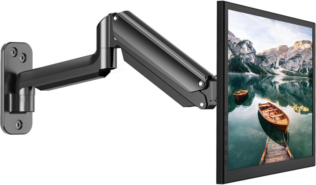 HUANUO Single Monitor Wall Mount for 13 to 32 Inch Computer Screen, Monitor Wall Mount Arm Holds up to 17.6lbs, Height Adjustable Full Motion Wall Monitor Mount-VESA Mount 75×75,100×100