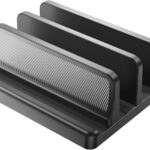 4 in 1 Vertical Laptop Stand Holder,Adjustable ABS Plastic Desktop Management Notebook Dock,Vertical Laptop Stand Space-Saving for All MacBook/Surface/Samsung/HP/Dell/Chrome Book(Black)