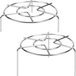 HULISEN Steam Rack, 2-4/5″ and 2″ Tall Trivet for Instant Pot 3 Qt and 6 Qt, Heavy Duty 18/8 Stainless Steel Steamer Rack Fit Pressure Cooker (6.3″ Round – 2Pcs)