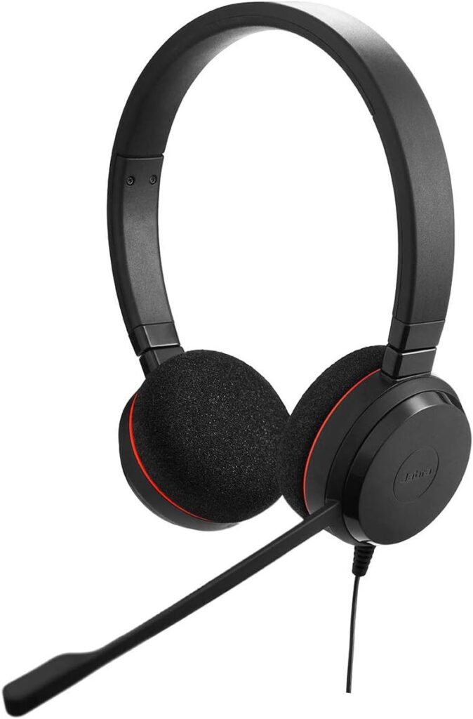 Jabra Evolve 20 UC Stereo Wired Headset/Music Headphones (U.S. Retail Packaging), Black