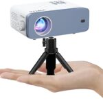 Mini Projector, VOPLLS 1080P Full HD Supported Video Projector, Portable Outdoor Home Theater Movie Projector, 50% Zoom, Compatible with HDMI, USB, AV, Smartphone/Tablet/Laptop (Small Projector)