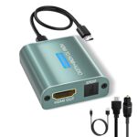 HDMI Audio Extractor 4K@30Hz HDMI to Optical Audio Adapter Splitter Converter Support HDCP Digital DTS 5.1 PCM Compatible with PS4, Fire Stick, Blu-Ray Player(Not Support ARC/eARC)