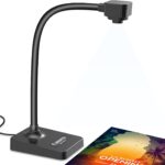 USB Document Camera for Teachers, Webcam for Distance Learning,Manual Focus Camera,with mic,Fold for Mac OS, Windows, Chromebook Compatible for Web Conferencing, Remote Teaching,Live Demo,visualizer
