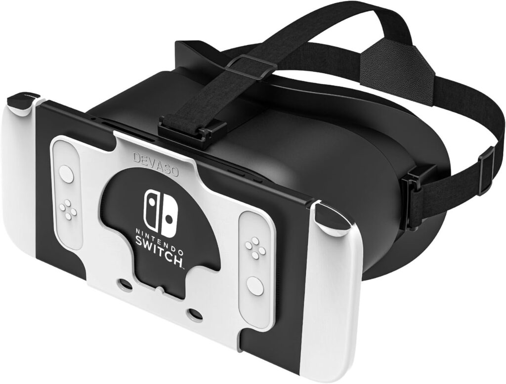 DEVASO Upgraded VR Headset for Nintendo Switch, Switch OLED Model, Virtual Reality Glasses with Adjustable HD Lenses and Comfortable Head Strap, Labo VR Kit 3D Goggles Accessory