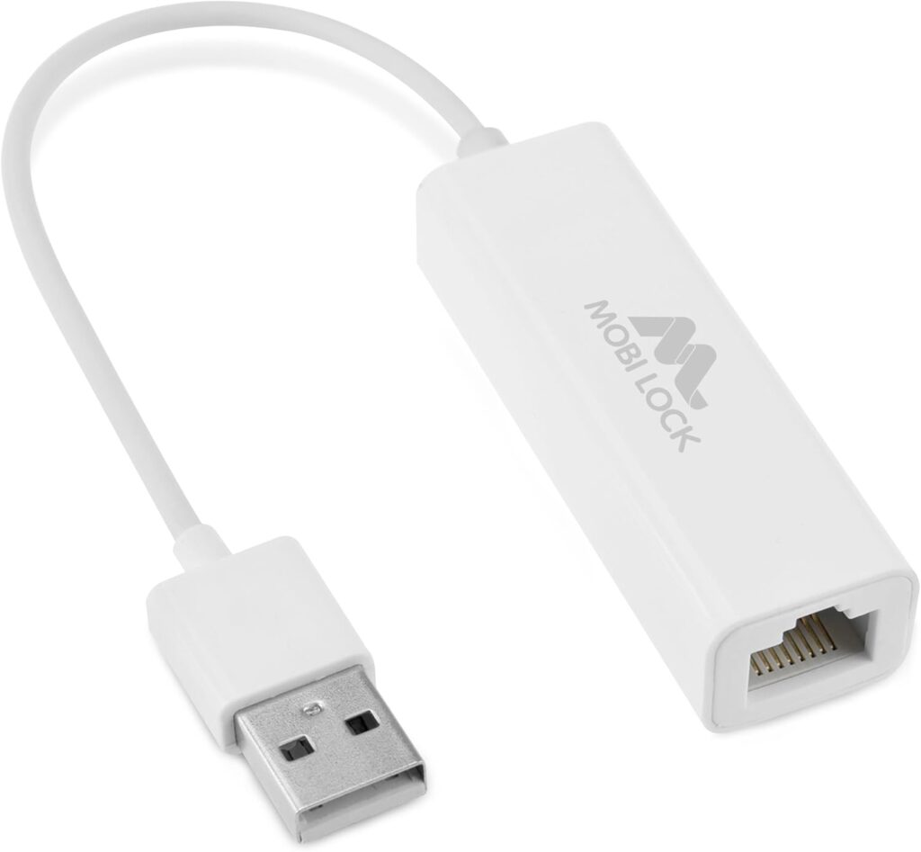 USB Ethernet LAN Network Adapter Compatible with Laptops and All USB 2.0 Compatible Computers Including Windows 7 to 11 Vista Mac OS X and macOS – by Mobi Lock