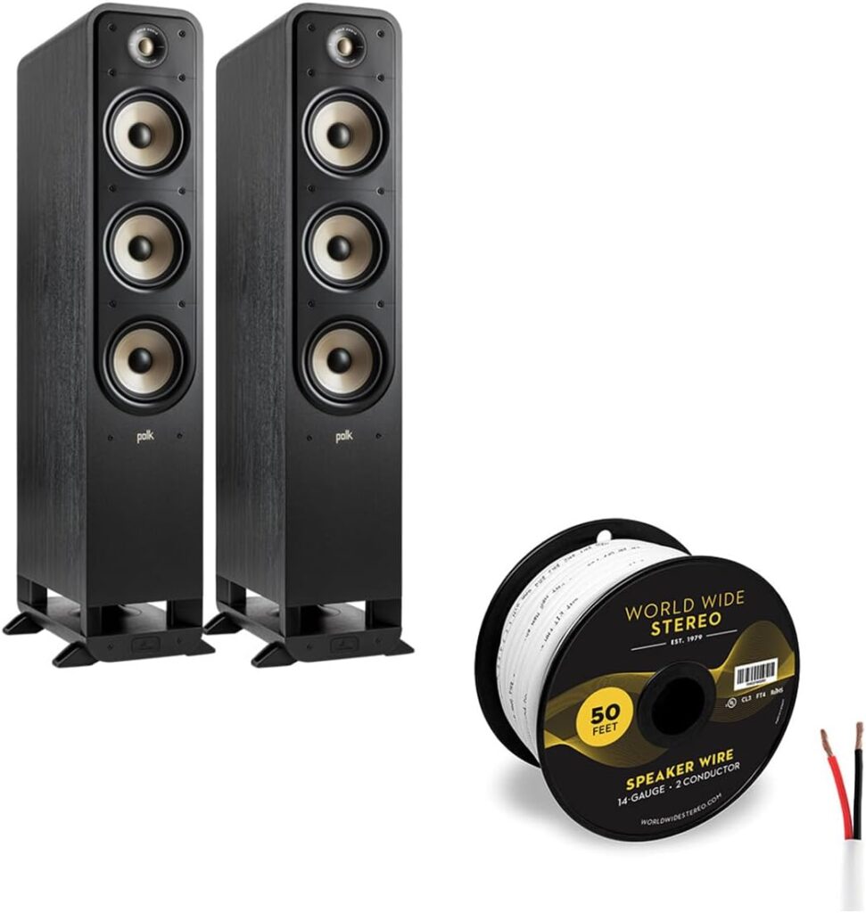 Polk Audio Signature Elite ES60 Floorstanding Speaker Cable Bundle (Black)