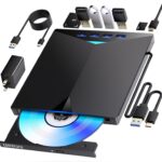 Support for Blu-ray Drive, Support for Blu-ray DVD/CD Player/Read/Write, USB 3.0 &/Type-C, Support for Blu-ray Player, Windows 7-11 & Mac, PC-Compatible, M-DISC(Black)