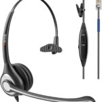 Wantek Cisco Phone Headset with Microphone Noise Cancelling & Mute Switch, RJ9 Telephone Headsets Compatible with Cisco Office Landline Phones 6851 6945 7841 7861 7942 7945 7961 7962 7965 8811 8841