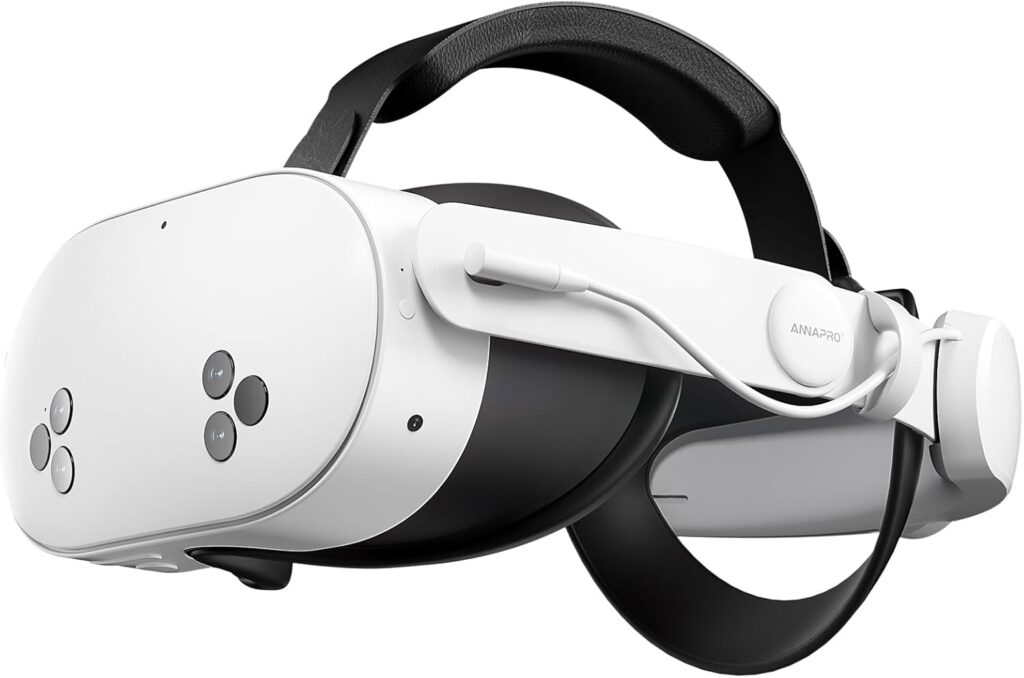 ANNAPRO Battery Head Strap Compatible with Meta Quest 3S/Quest 3/3S Xbox Edition, Elite Strap with 6500mAh Battery Fast Charging for Meta Quest 3S/3 Accessories, Enhance Comfort Extend Playtime, White