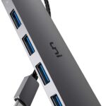 uni USB C to USB Hub Multiport Adapter, Aluminum 4 Ports USB C Splitter for Laptop, Slim Thunderbolt 3/4 Data USB Hub Compatible for MacBook Pro/Air, iPad Pro, Dell, Chromebook | Keyboard, Mouse, HDD