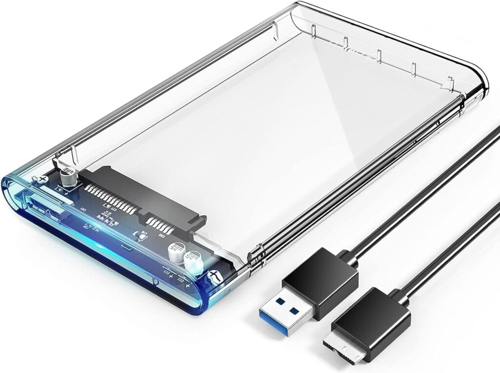 ORICO 2.5” External Hard Drive Enclosure USB 3.0 to SATA III Tool-Free Clear Hard Disk Case for 2.5 inch 7mm 9.5mm SATA HDD SSD Max 6TB Support UASP(2139U3)