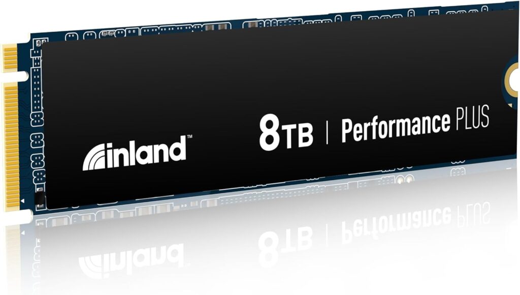 INLAND 8TB Performance Plus NVMe Internal Gaming SSD Solid State Drive – Gen4 PCIe, M.2 2280, DRAM Cache, 176-Layer TLC 3D NAND Flash, Up to 7,100MB/s