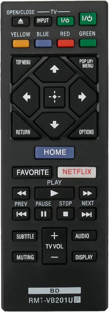 RMT-VB201U Replace Remote Control fit for Sony Blu-Ray BD Disc DVD Player BDP-BX370 BDP-S1700 BDP-S3700 UBP-X700 BDPBX370 BDPS1700 BDPS3700 UBPX700