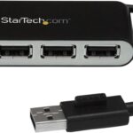 StarTech.com 4 Port USB 2.0 Hub – USB Bus Powered – Portable Multi Port USB 2.0 Splitter and Expander Hub – Small Travel USB Hub (ST4200MINI2)