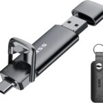 SSK External USB C SSD Flash Drive 512GB, Up to 550MB/s 2-in-1 Type C+ USB A USB3.2 Gen2 Solid State Thumb Drive, Memory Stick Data Storage for iPhone 15/PS4/PS5/Android Phone/Windows/Mac