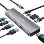 9-in-1 USB C Hub, 4K60Hz HDMI Multiport Adapter with 2 USB-C 5Gbps, 100W PD Charging, 3 USB-A Ports, SD/TF Card Reader, USBC Dock Dongle for MacBook Pro/Air, iPad Pro, Dell, HP, Laptop