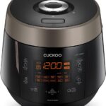 CUCKOO High Pressure Rice Cooker 6-Cup Uncooked / 12-Cup Cooked with Nonstick Inner Pot, Versatile Rice Maker with 12 Menu Options and Steam Plate, Fuzzy Logic Tech, Voice Guide, Black (CRP-P0609S)