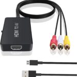 HDMI to RCA, HDMI to Older TV Adapter Compatible for Fire Stick, Roku, Apple TV, Xiaomi Mi Box, Android TV Box, DVD, Blu-ray Player ect.（HDMI to AV Converter）