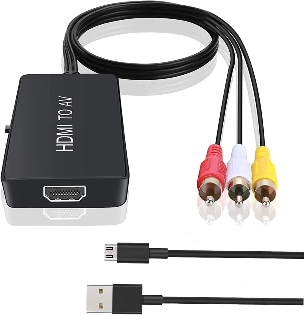 HDMI to RCA, HDMI to Older TV Adapter Compatible for Fire Stick, Roku, Apple TV, Xiaomi Mi Box, Android TV Box, DVD, Blu-ray Player ect.(HDMI to AV Converter)