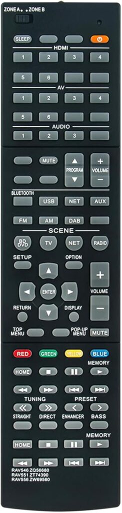 RAV551 ZT74390 RAV556 ZW69560 Replacement Remote Control Applicable for Yamaha AV Receiver RX-A670 RX-A660 RX-A660BL RX-A670BL RXA670 RXA660 RXA660BL RXA670BL