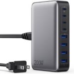 USB C Charger 200W USB C Charger Block,Upgraded GaN III 8-Port Fast Charging Station Hub,PD 65W Laptop Charging Adapter Compatible with MacBook Pro/Air,DELL,Steam Deck,iPhone 16/15/14,Galaxy S23/22