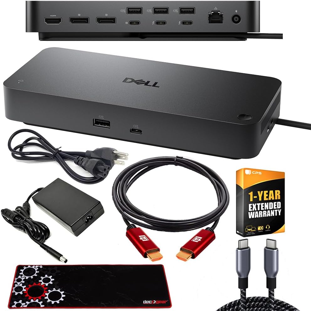 Dell Pro Thunderbolt 5 Smart Dock SD25TB5 Bundle with 1 YR CPS Protection Pack + Deco Gear 6FT HDMI Cable + 6FT Braided USB-C to USB-C Cable + Gaming Mouse Pad (Large)