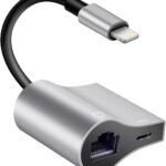 Lightning to RJ45 Ethernet Adapter Network Adapter, Support 10/100Mbps Ethernet Network, with Lightning Charge Port, Compatible with iPhone 14 13 12 11/iPad