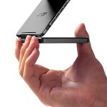 Aurzen ZIP Tri-Fold DLP Ultra-Portable Mini Projector with Bluetooth 5.4, Screen Mirroring, 5000mAh Battery, Type-C Fast Charging, Zero-Lag Focus&Keystone, Pocket Pico Projector, Built-in Stand, Grey