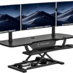 VERSADESK Electric Standing Desk Converter, 48 Inch PowerPro Height-Adjustable Sit Stand Desktop Riser, Keyboard Tray, USB Charging Port, 48″ W X 24″ D, Black
