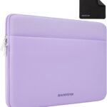 RAINYEAR Laptop Sleeve Case 13.3 Inch, Protective Portable Case with Front Pocket, Briefcase Handbag Laptop Bag Compatible with MacBook Air/Pro 13-13.3 inch, MacBook Pro 14 inch, Purple