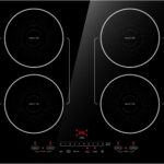 24 Inch Induction Cooktop 4 Burners, Flat Glass Top Electric Stove with Bridge-SYNC, 3 Preset Modes Booster, Timer, Pause, Child Lock, Drop in, 208~240V/40A, Black