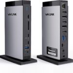 WAVLINK DisplayLink Docking Station 3 Monitors with 130WPD Power Adapter, USB C Laptop Dock for M1/M2/M3/M4/Mac and Windows, Thunderbolt 4/3