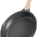 JEETEE 8 Inch Nonstick Frying Pan, Stone Coating Cookware, Nonstick Omelette Pan with Heat-Resistant Handle, Compatible with All Stoves (Grey)