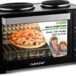 Nutrichef 2-in-1 Convection Oven & Cooker – 30 Quart, 1500W Multi-Function Kitchen Oven with Dual Hot Plates, 7 Cooking Modes Including Rotisserie, Broil, Bake – 19.6 x 16.0 x 13.5 Inches