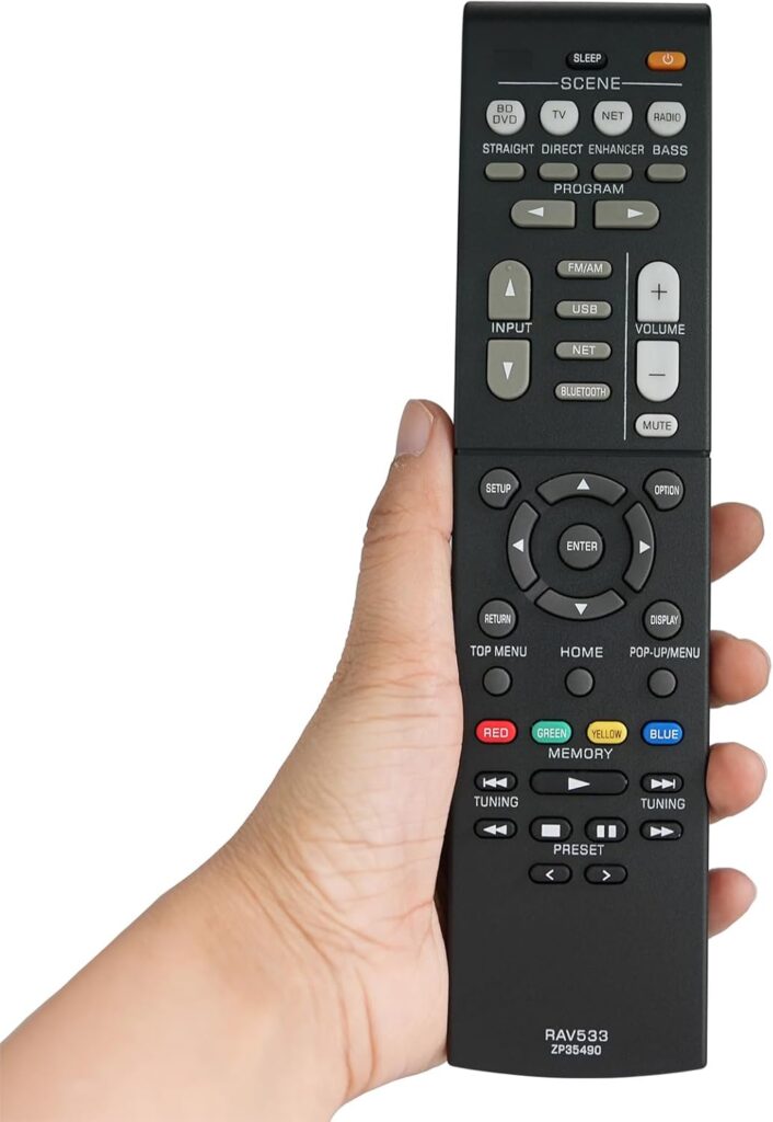 Replacement Remote Control Compatible for Yamaha AV Receiver RX-V583BL TSR5790BL TSR5810 TSR-5810 sub RAV579 RXV583
