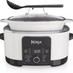Ninja MC1001H Foodi PossibleCooker PRO 8.5 Quart Multi-Cooker, 8-in-1 Slow Cooker, Pressure Cooker, Dutch Oven & More, Glass Lid & Integrated Spoon, Nonstick, Oven Safe to 500°F, White (Renewed)