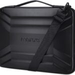 MOSISO 15-15.6 inch Hard Shell Laptop Sleeve Shoulder Bag, Waterproof Shockproof Protective Symmetrical Trapezoid EVA Computer Bag Carrying Case Compatible with MacBook Pro 16, HP, Dell Notebook,Black