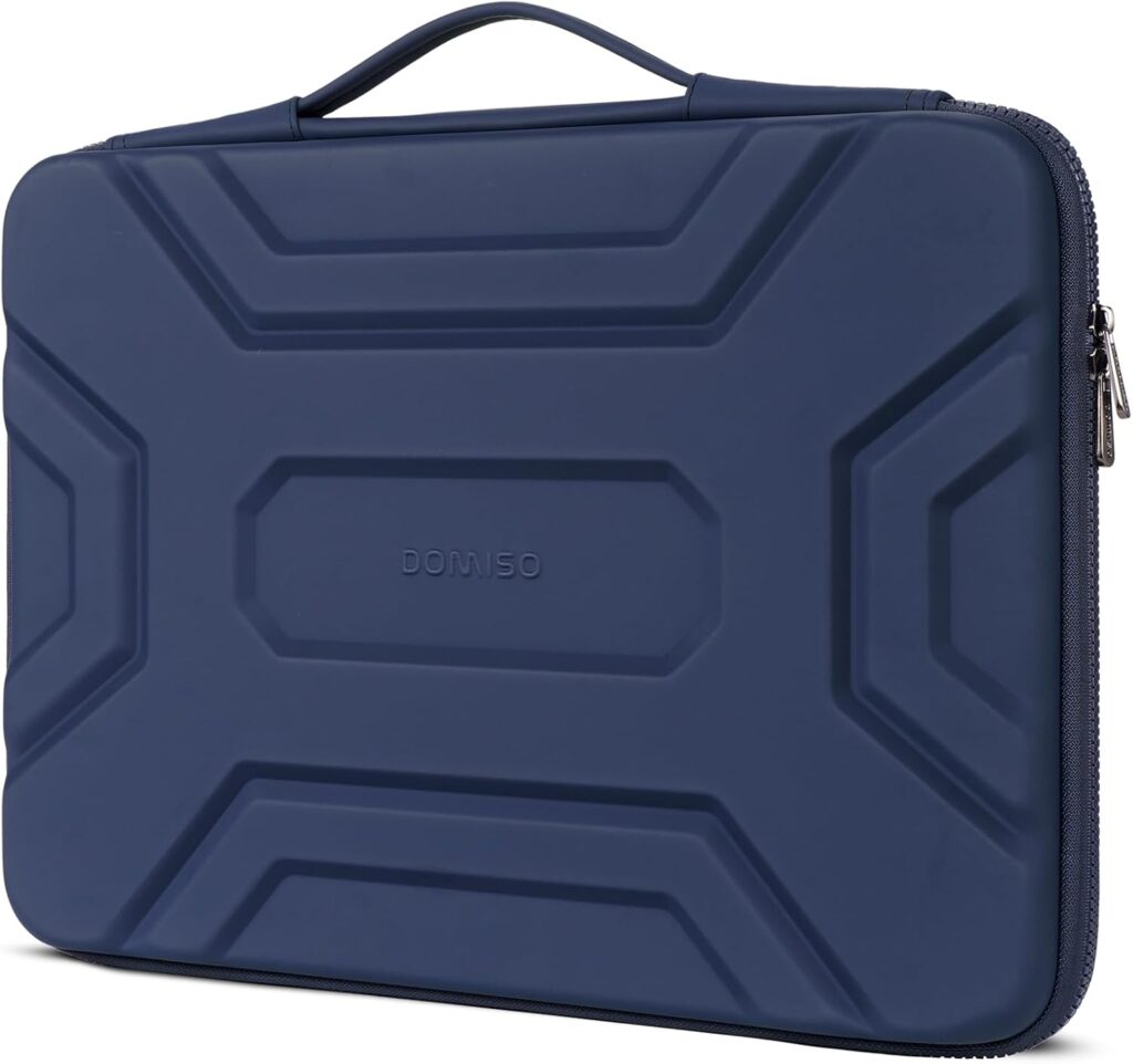 DOMISO 17 inch Laptop Sleeve with Handle Shockproof Computer Bag Waterproof EVA Protective Carrying Case for 17.3″ HP Dell Asus Lenovo Laptop, Dark Blue