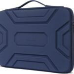 DOMISO 17 inch Laptop Sleeve with Handle Shockproof Computer Bag Waterproof EVA Protective Carrying Case for 17.3″ HP Dell Asus Lenovo Laptop, Dark Blue