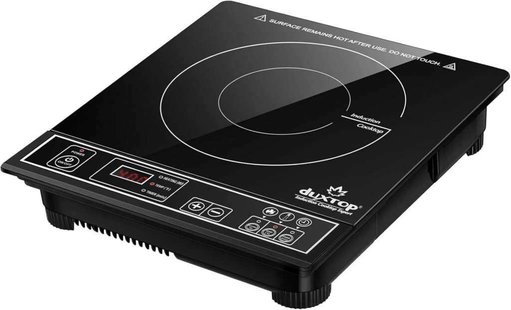 Duxtop 1800W Portable Induction Cooktop Countertop Burner, Silver 8120MC/BT-180G3