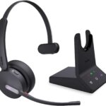 Yealink WH64 Teams Mono DECT & Bluetooth Wireless Headset, 606ft Range Microsoft Certified, Single On Ear Headphone with 3X Noise Cancelling Mic, 26H Talk Time, Office Desk IP Phone, PC, Computer