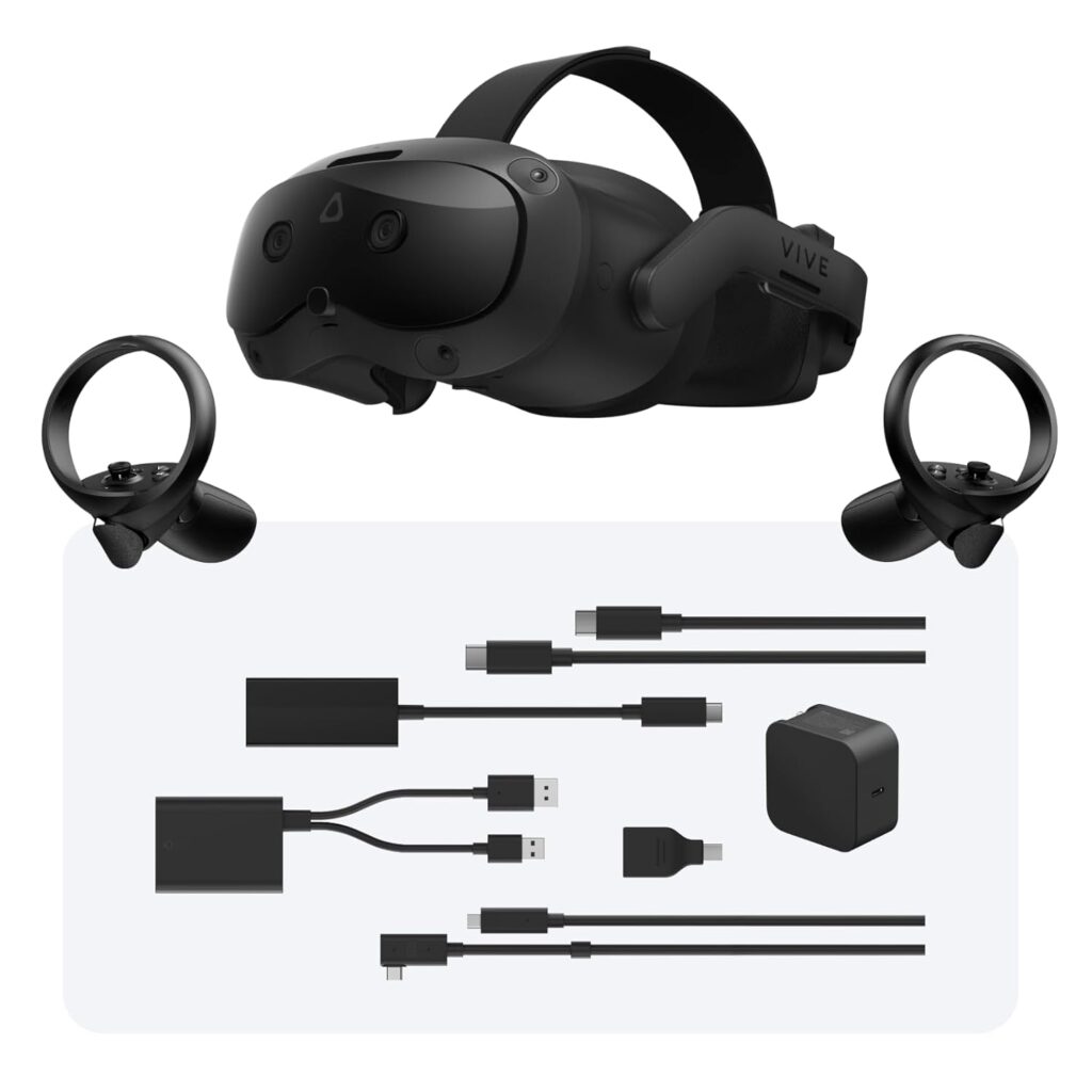 HTC Vive Focus Vision Wired Bundle — XR Headset with DisplayPort PC VR Streaming Kit