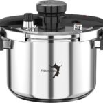 TIBORANG 6.3 QT Stainless Steel Pressure Cooker, [Multi-Cooker for Gas & Induction Stove] [Saves 70% Cooking Time] [One-Hand Operation], Family Size for 2-3 People, Olla de Presion