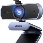 UGREEN 2K Webcam for PC Ultra HD 1080P Computer Webcam with Microphone, PC Camera with Privacy Cover, USB Web Camera for Streaming, Conference, Video Calling, Zoom, Skype, Teams, FaceTime, Grey