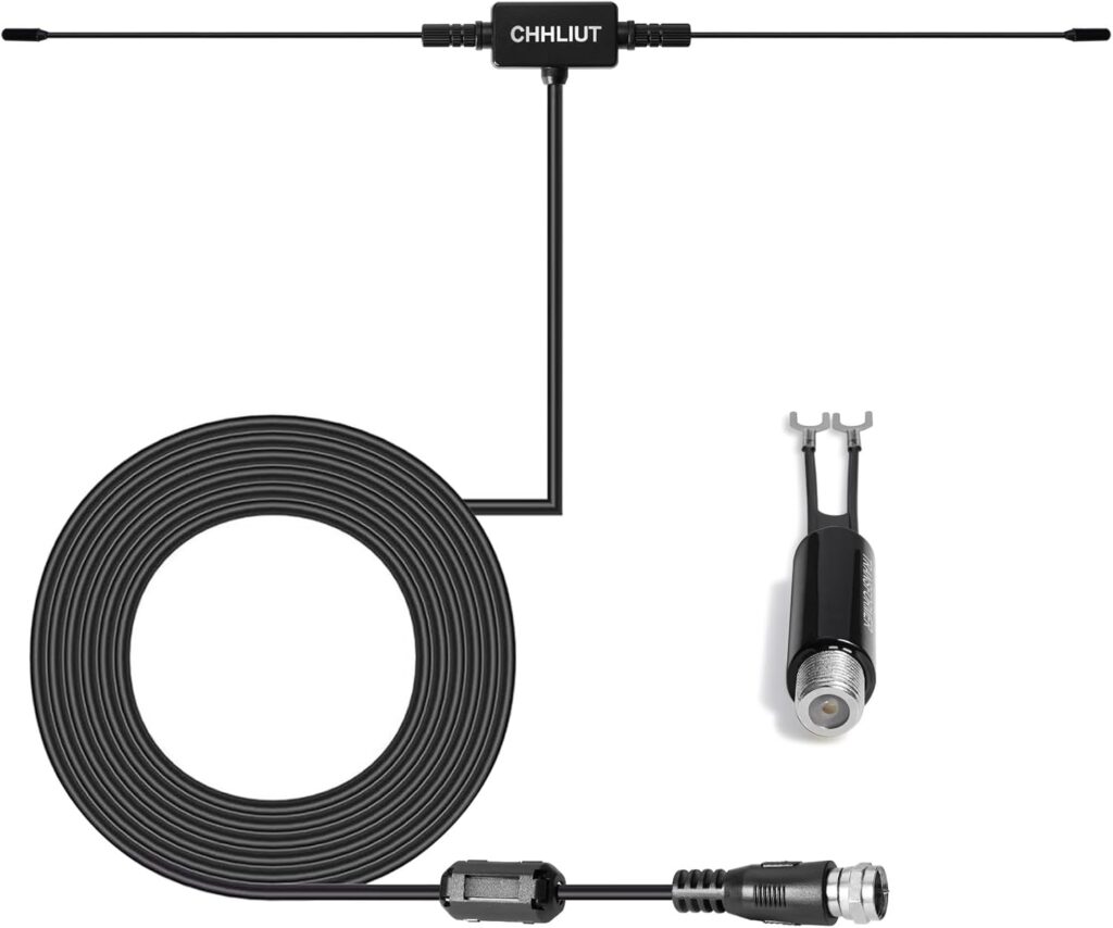 Universal FM Radio Dipole Antenna, 75 Ohm, 16ft, Screw F Male Plug for Home AV Audio Stereo Receiver Indoor
