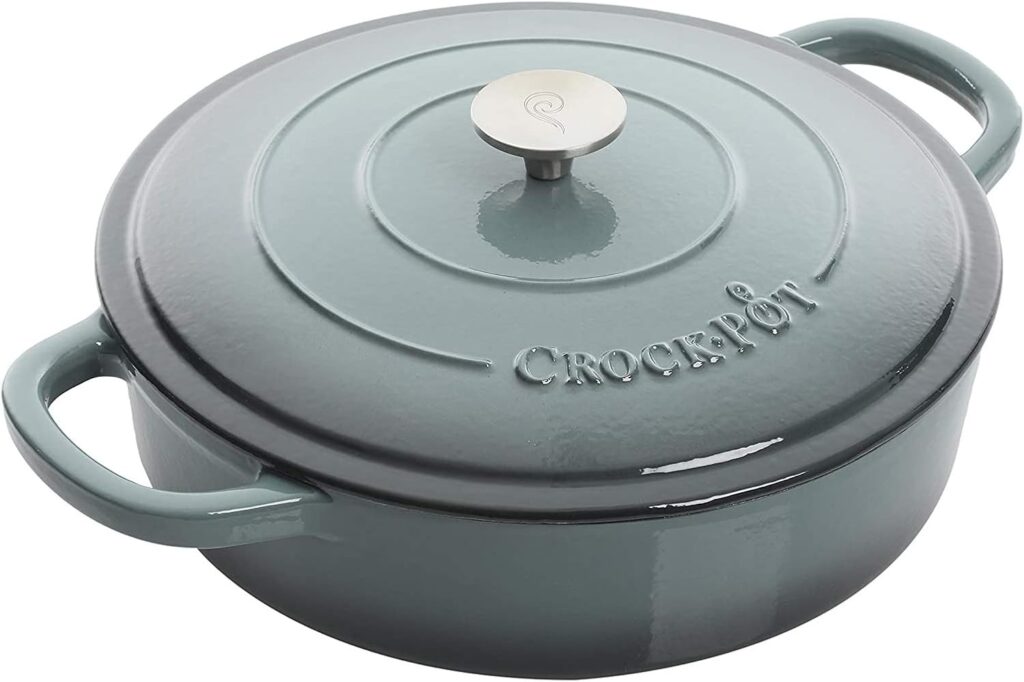 Crock-Pot Crock Pot Artisan Enameled Cast Iron Braiser W/Lid, 5 Quart, Slate Gray